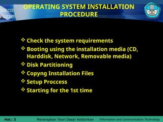Operating System Installation Procedure Guidelines and setup | PPT