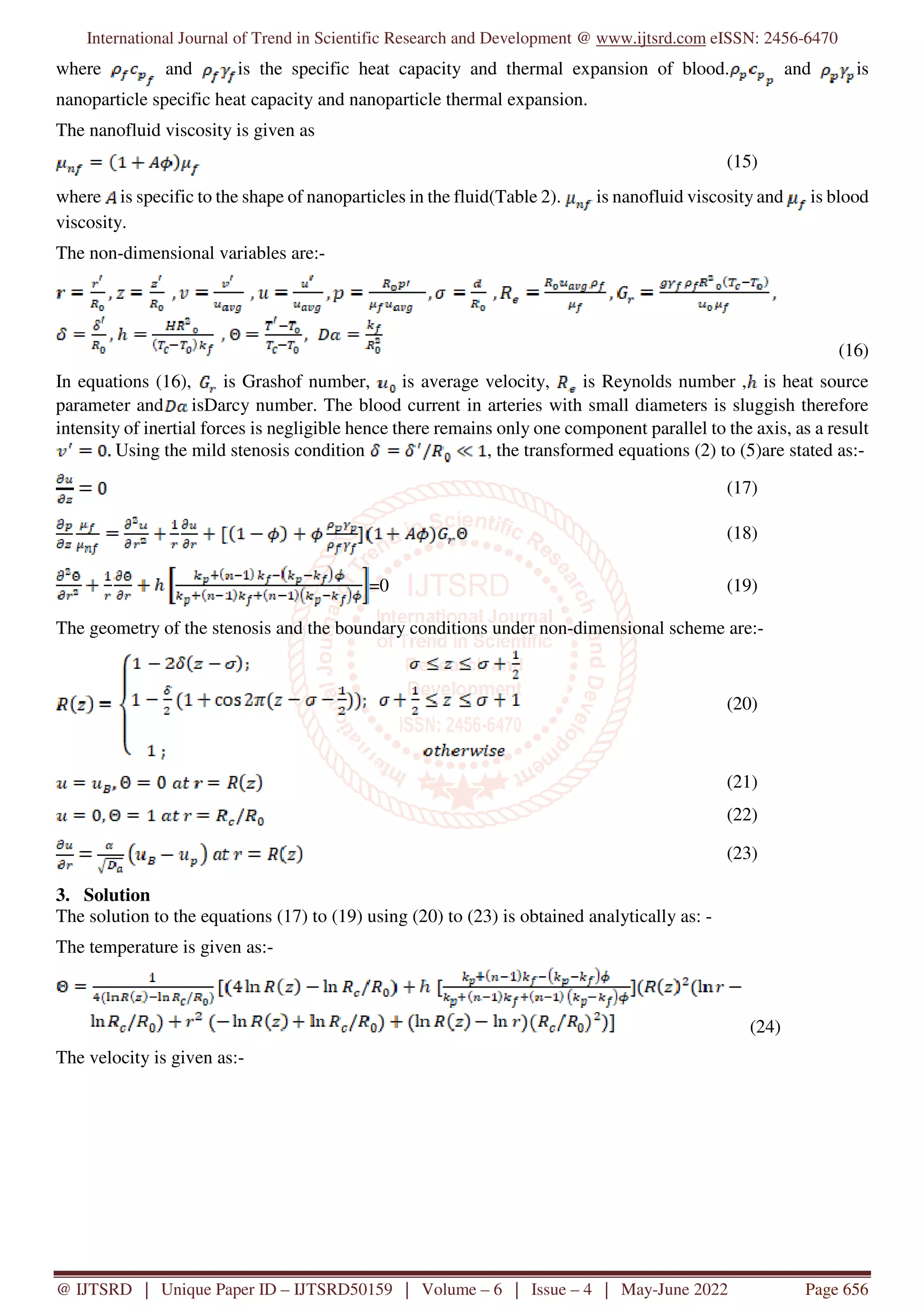 On the Thermodynamic Properties and Flow of Differentshapes of ...