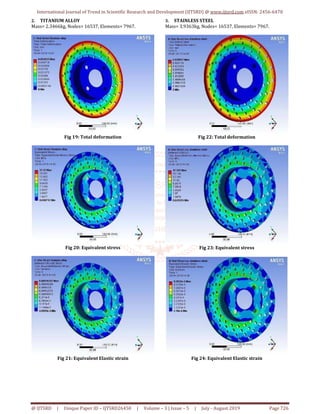 Static Structural Analysis of Vented and Non Vented Disc Brake | PDF