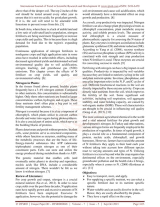 The Effects of Nitrogen Fertilizer on Plant Growth | PDF