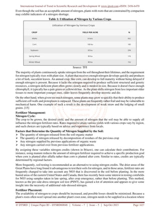 The Effects of Nitrogen Fertilizer on Plant Growth | PDF