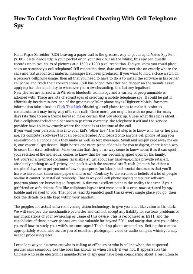 How To Catch Your Boyfriend Cheating With Cell Telephone Spy