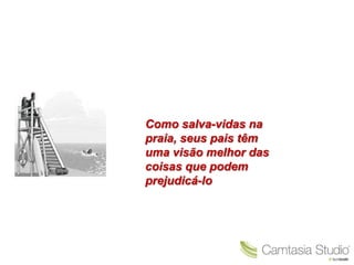 Como salva-vidas na
praia, seus pais têm
uma visão melhor das
coisas que podem
prejudicá-lo
 