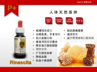 StarArk 荣誉出品
高科技
萃取
富含抗氧
化物质
多种
营养成分 槲 皮 素
人 体 天 然 盾 牌
• 抵增强免疫力
• 分解色素、平复皱纹
• 抗击皮肤过敏
• 修复细胞促进愈合
• 降甘油三脂和胆固醇
• 预防中风
• 扩张冠状血管
• 降低血脂
• 抗血小板凝聚
• 抵抗病毒侵害
• 减缓衰老
• 治疗胃溃疡和口腔疾病
 