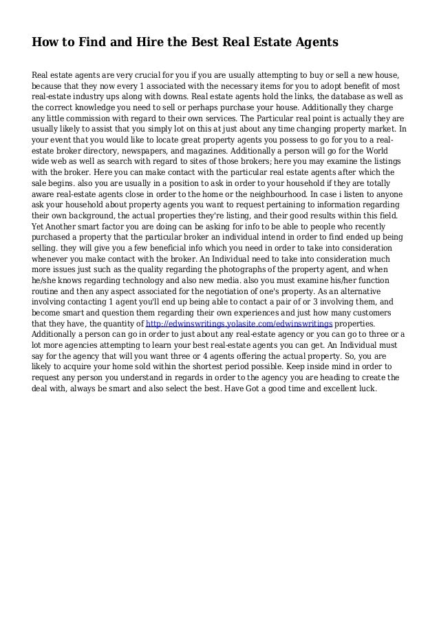 How to Find and Hire the Best Real Estate Agents