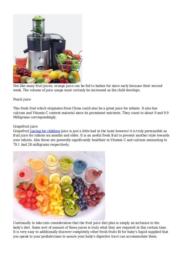Fruit Juices Most Suggested For Children And Toddlers