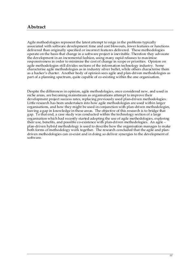 Agile software development thesis