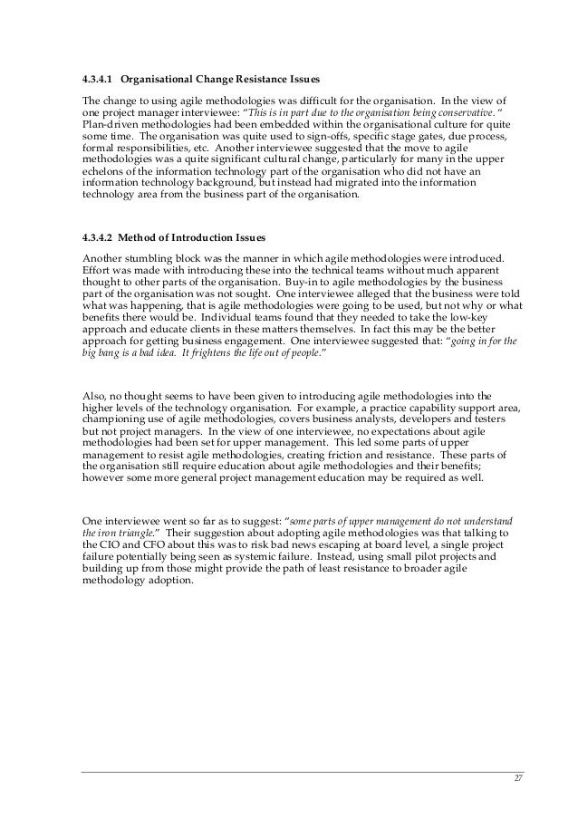 Agile software development thesis