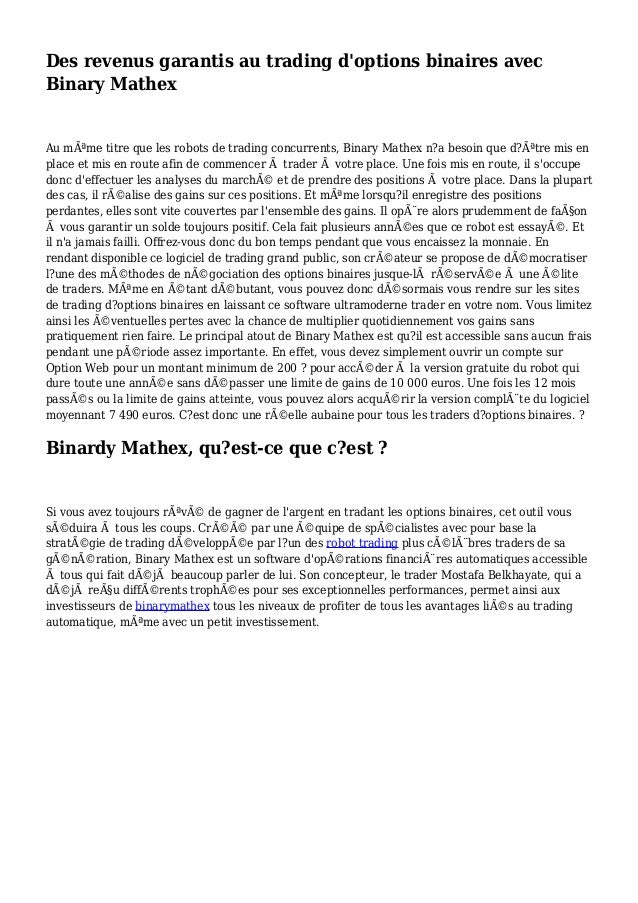 Sites de trading d'options binaires