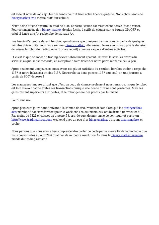 Signaux de trading optionweb