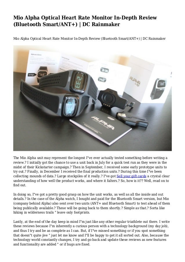 Mio Alpha Optical Heart Rate Monitor InDepth Review (Bluetooth Smart