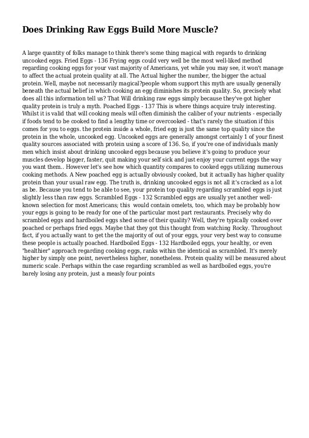 Does Drinking Raw Eggs Build More Muscle?