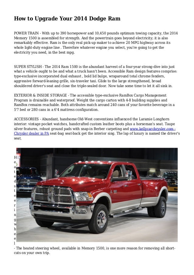 How To Upgrade Your 2014 Dodge Ram