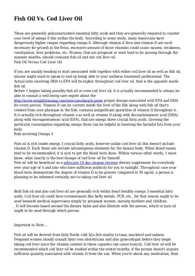 Fish Oil Vs. Cod Liver Oil