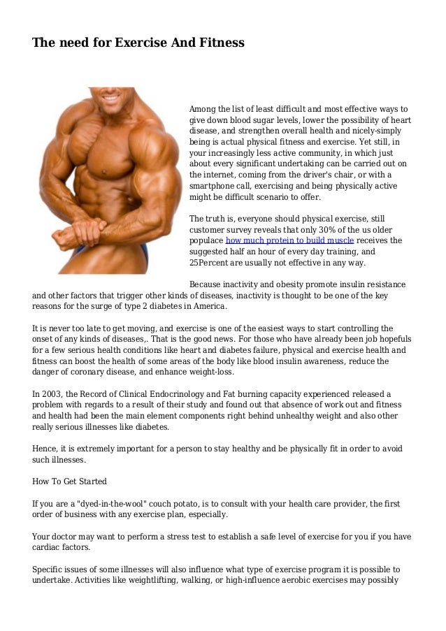 The Need For Exercise And Fitness