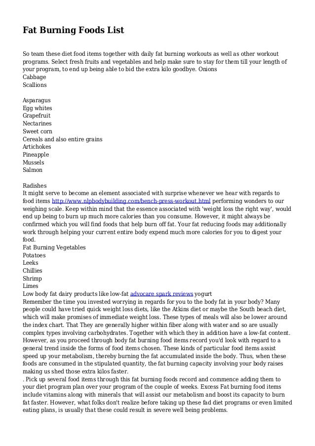 Fat Burning Foods List
