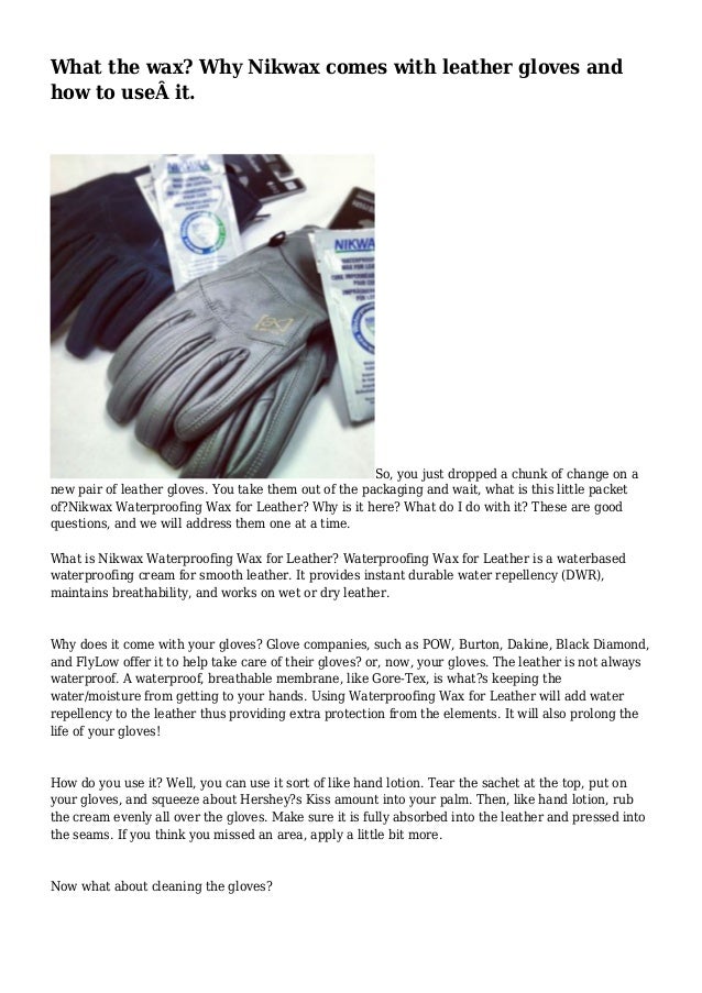 nikwax waterproofing wax for leather gloves
