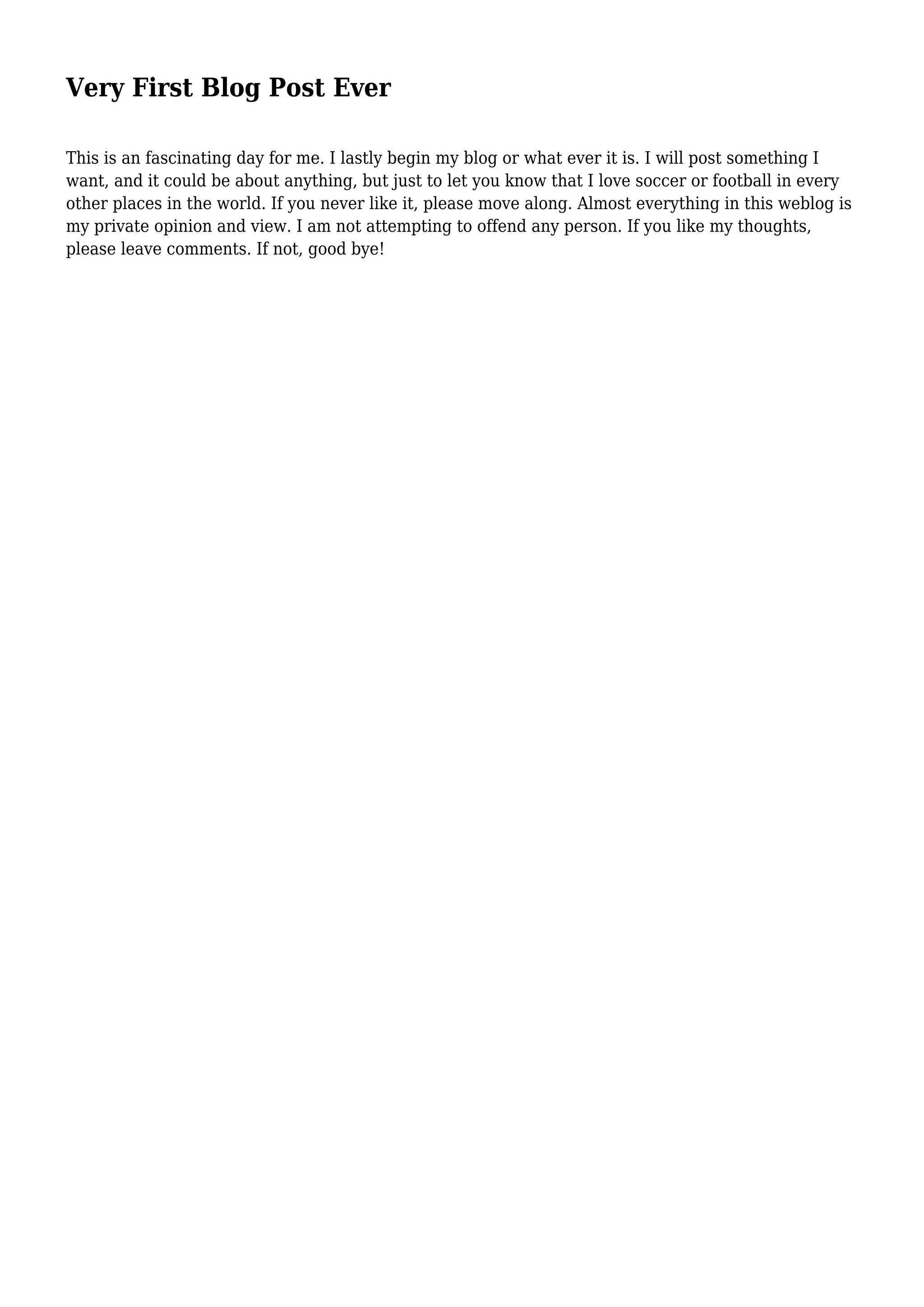 Very First Blog Post Ever | PDF