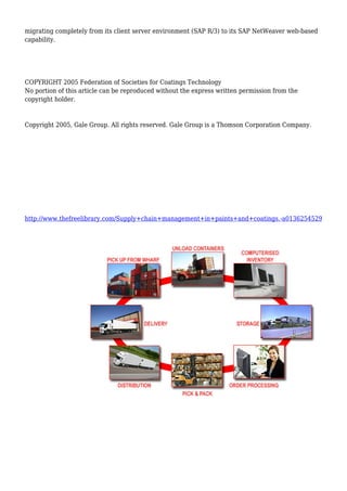 Supply chain management in paints and coatings. | PDF