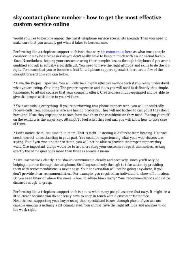 sky contact phone number how to get the most effective custom service