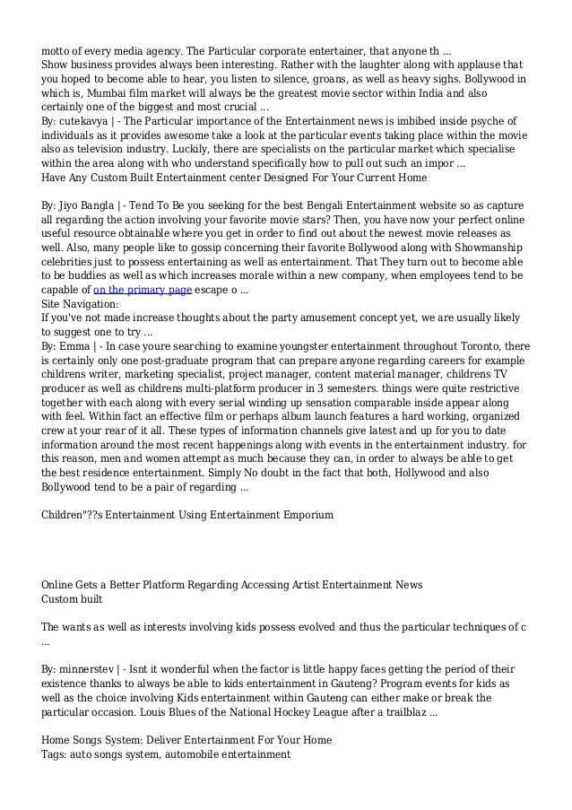 Entertainment Articles - Page 1