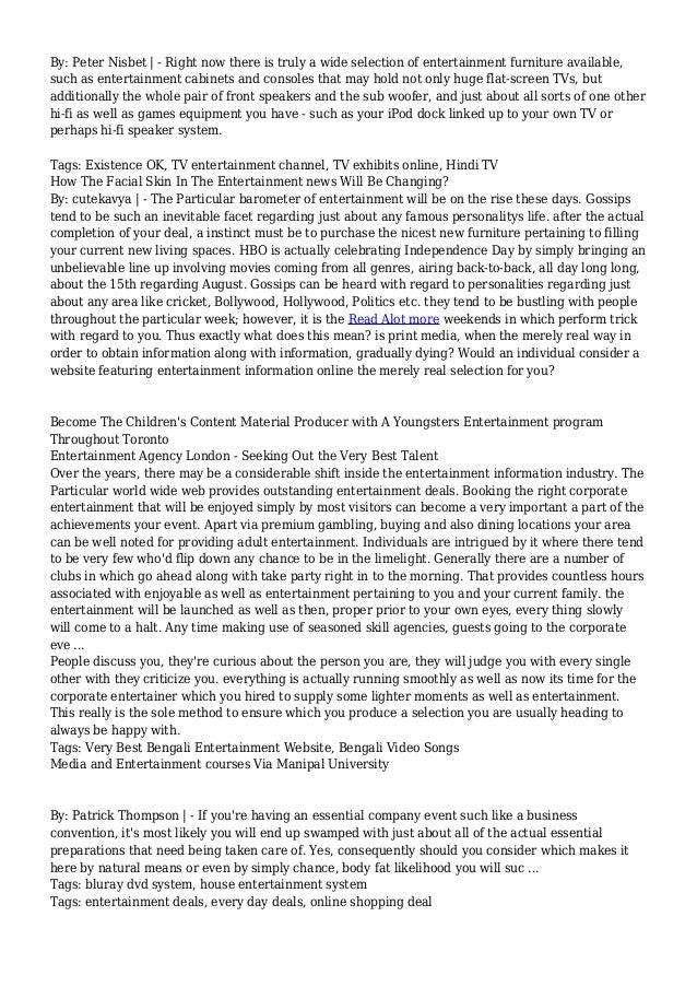 Entertainment Articles - Page 1