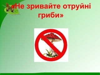 «Не зривайте отруйні
гриби»
 