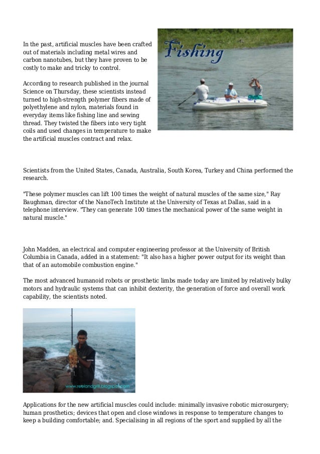 Scientists make artificial muscles from fishing line and thread