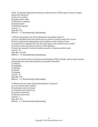 Essentials of Human Anatomy and Physiology 12th Edition Marieb Test ...