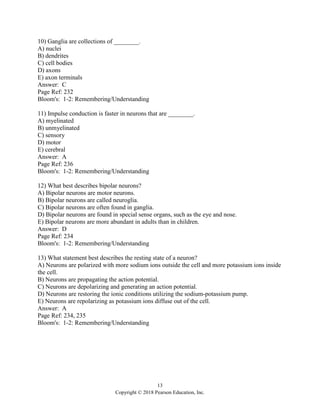 Essentials of Human Anatomy and Physiology 12th Edition Marieb Test ...