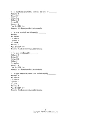Essentials of Human Anatomy and Physiology 12th Edition Marieb Test ...