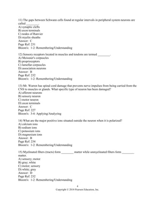 Essentials of Human Anatomy and Physiology 12th Edition Marieb Test ...