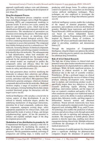Impact of Artificial Intelligence in the Pharmaceutical World A Review ...