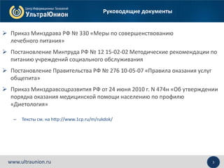 1С:Медицина. Диетическое Питание | PPT