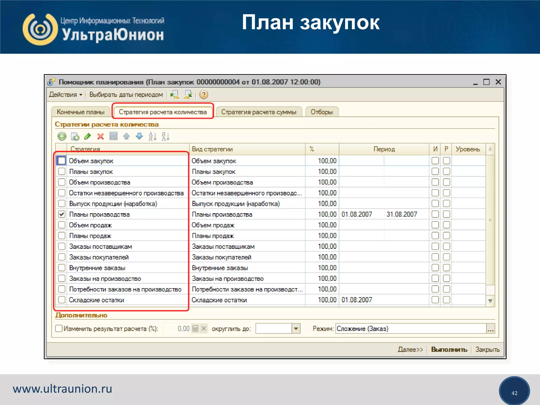 42www.ultraunion.ru
План закупок
 