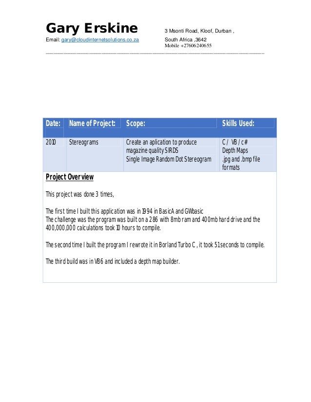 vb install how to cable Gary CV Erskine Skills computer vb install how to cable Gary CV Erskine Skills computer