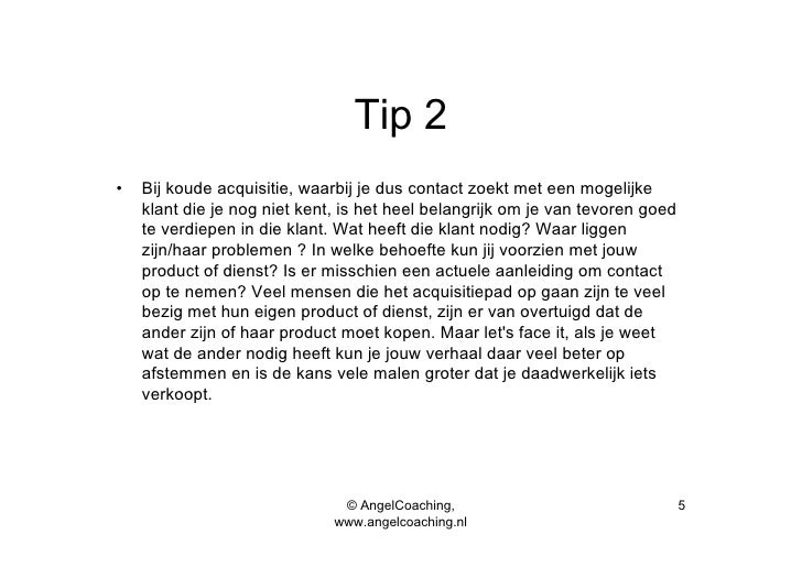 13 Acquisitie Tips