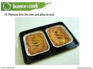 12. Remove from the oven and allow to cool. 