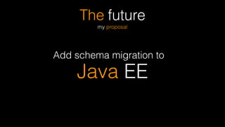 The future
my proposal
Add schema migration to
Java EE
 