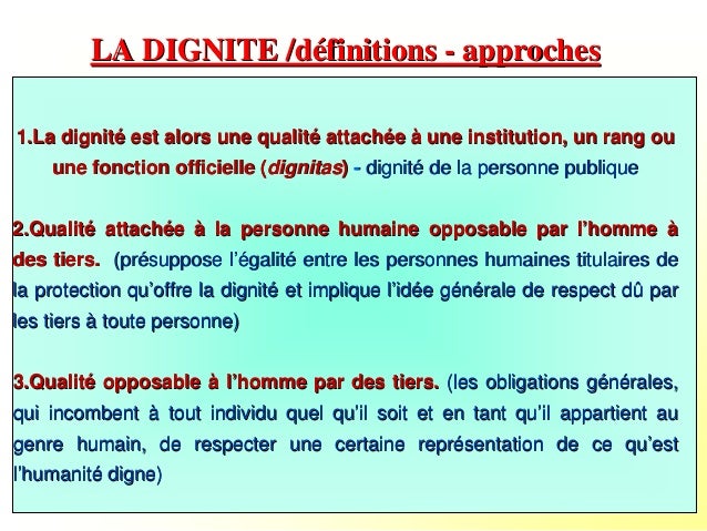 Définition dignité infirmier