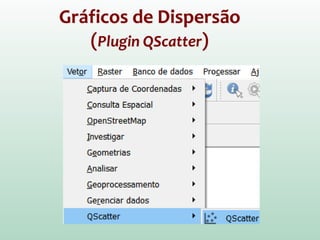 Gráficos de Dispersão
(Plugin QScatter)
 