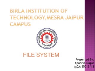 File System in Operating System | PPT