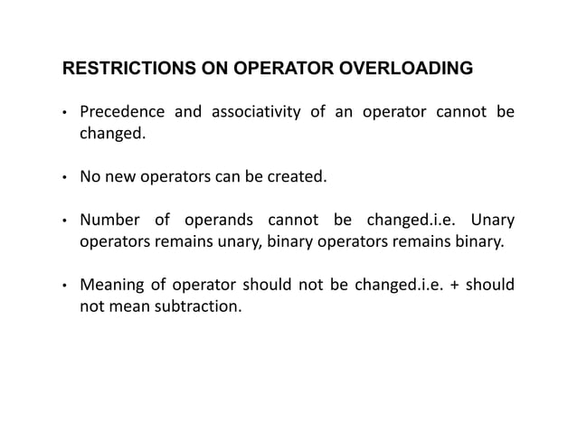 Operator Overloading & Function Overloading | PPT