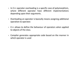 Operator Overloading & Function Overloading | PPT