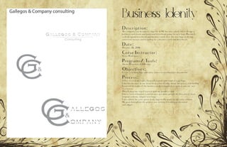 Business Idenity
Description:
The company you designed a logo for in 6C has now asked you to design a
business card (front and back) and letterhead using the new logo. Research
well-designed letterhead and business cards. Use the new logo to design
consistent layouts and branding for a business card and letterhead.
Date:
October 26, 2016
Corse Instructor:
Sister Rodriguez
Programs/ Tools:
Adobe Illistrature & InDesign
Objectives:
Create a striking logo and unity across several business documents.
Process:
I first created my logos. I knew I wanted some kind of type logo.
I did this because in our focus book when it talks about the power of branding
I wanted the name of the business to be recognized as soon as you see just
two letters
Once I chose my logo I started with my business card.
I did a vertical business card because not many people do that and its more
original with my simpler text logo
I also added the color green in my logo in the green for my color scheme
My goal throughout the project was to keep it looking professional
and simple.
 