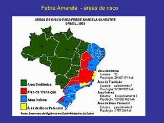 Febre Amarela - áreas de risco
 