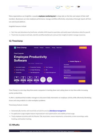 13 Best Employee Productivity Monitoring Software in 2024 | PDF