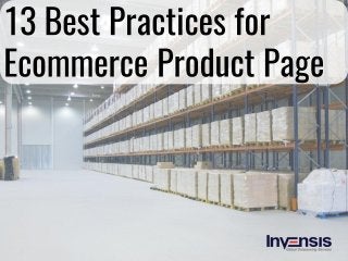13 Best Practices for Ecommerce  Product Page
