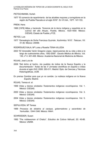 BIBLIOGRAFIA CITADA. La Nobleza Indígena de Tepexi de la Seda Durante ...