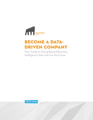 Become a Data-
driven Company
Your Guide to Going Beyond Business
Intelligence Now and into the Future
WHITE PAPER
 